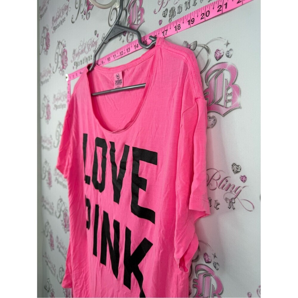 PINK Victoria's Secret 2011 tshirt rare y2k Hot Pink "LOVE PINK" Graphic Tee - Picture 4 of 9